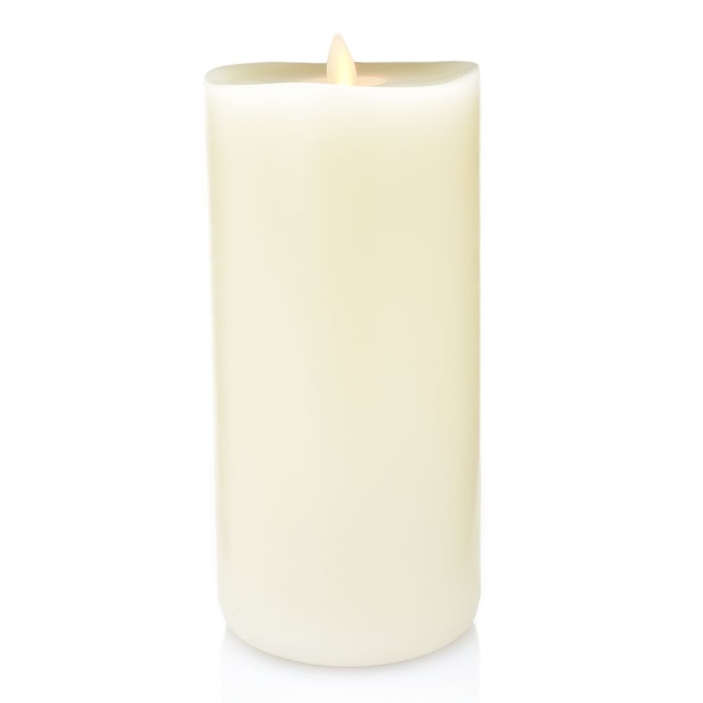 Luminara Flameless Candles White Moving Wick Wax Pillar Candle With Remote 9inch 