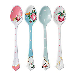Royal Albert Set of 4 New Country Roses Ceramic Tea Spoons