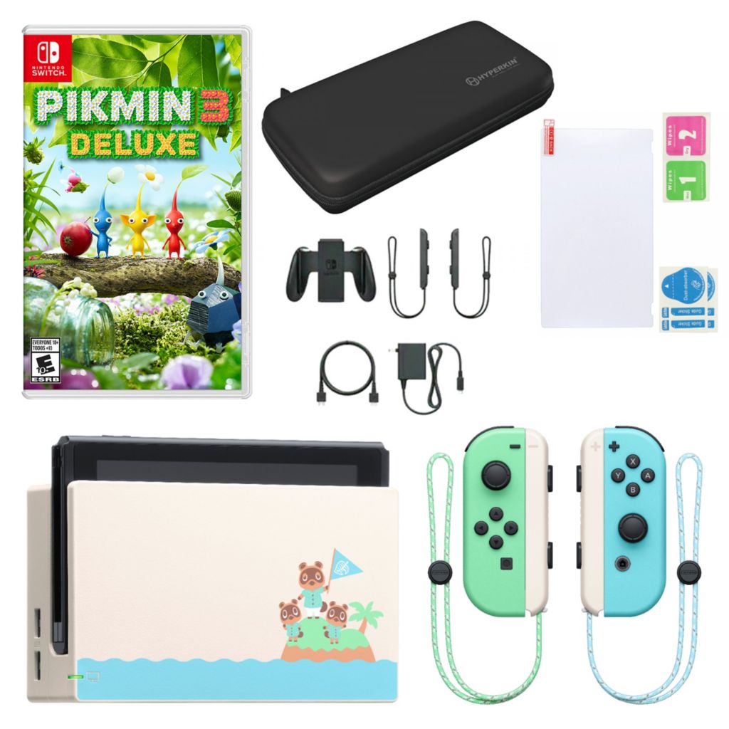 nintendo switch with animal crossing game