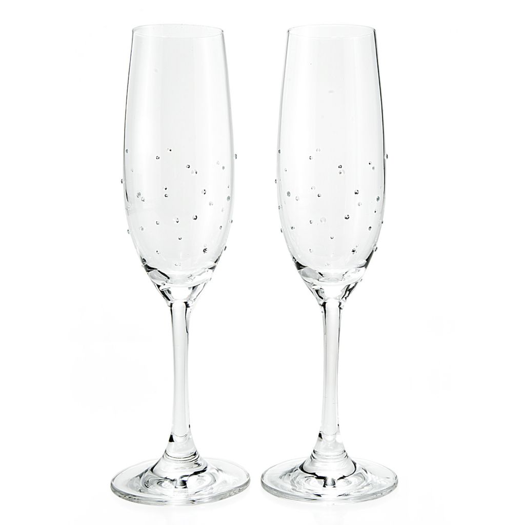 Swarovski Crystal Set of 2 Wine Glasses 
