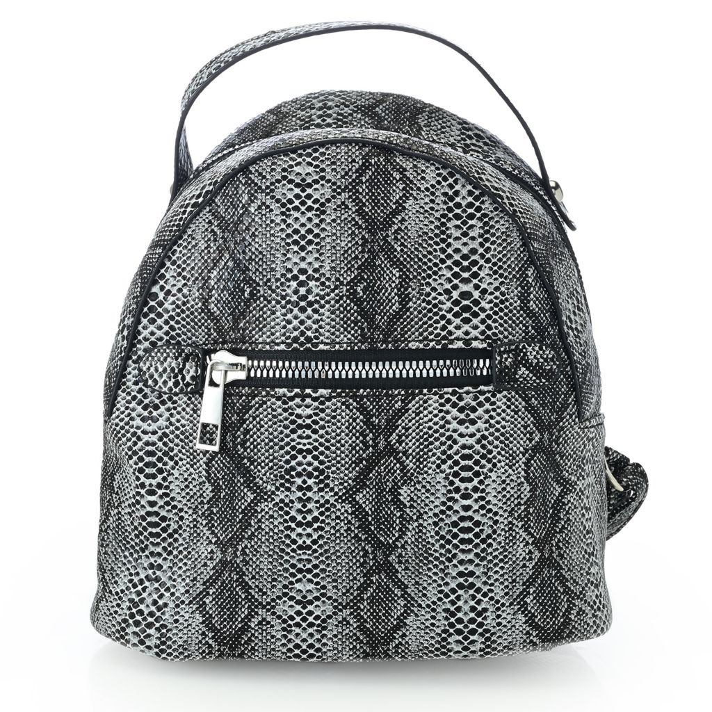 Mini Printed Backpack For Women, Faux Leather Purse With