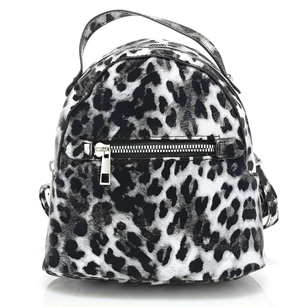 Mini Printed Backpack For Women, Faux Leather Purse With