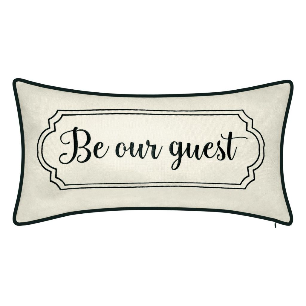 Edie Home Celebrations Be Our Guest Embroidered Decorative Pillow Shophq Com