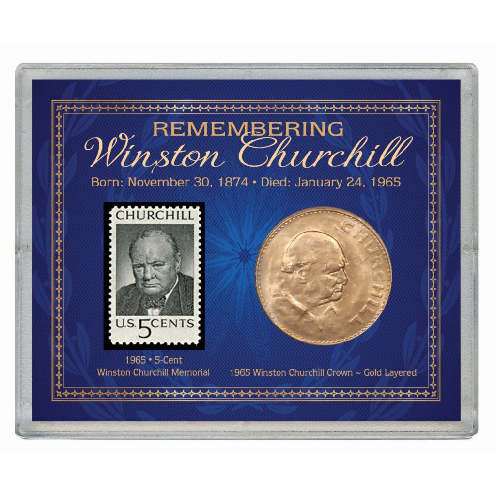 American Coin Treasures Remembering Winston Churchill Stamp Gold