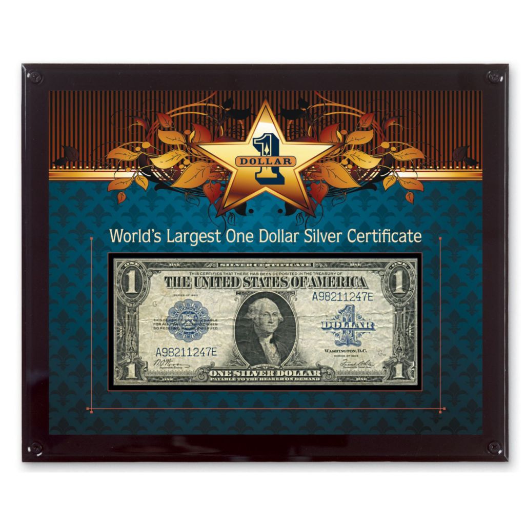 American Coin Treasures World s Largest Silver Certificate