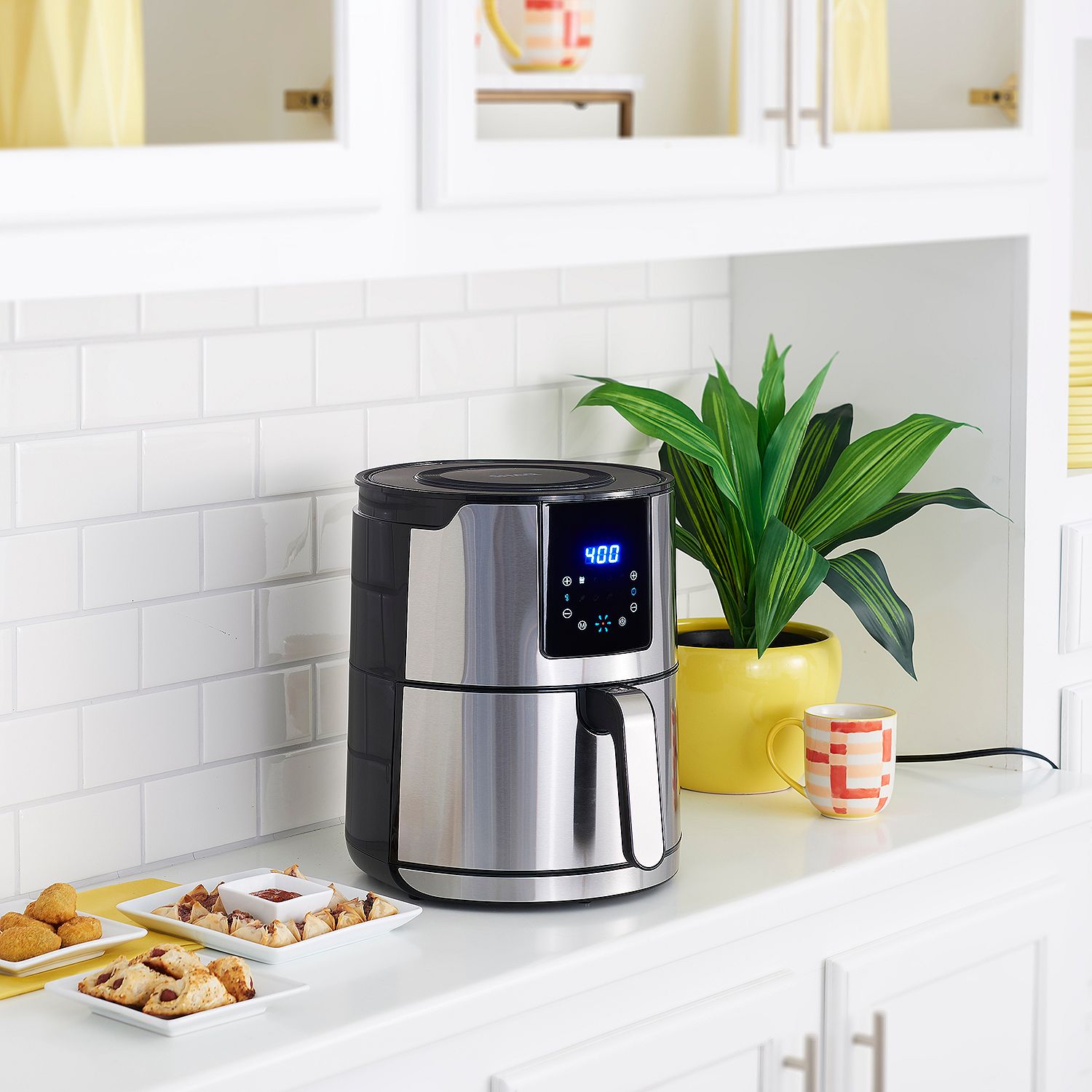 SHAQ 6 qt 1700W Stainless Steel Digital Air Fryer w/ Grill