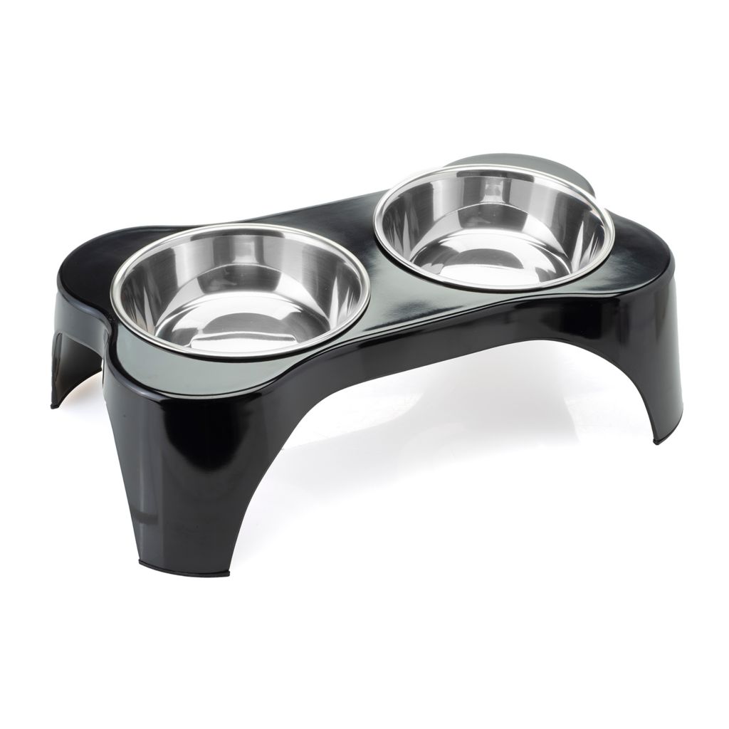 Gibson Home Bow Wow Meow 3-Piece Elevated Pet Bowl Dinner Set, Teal