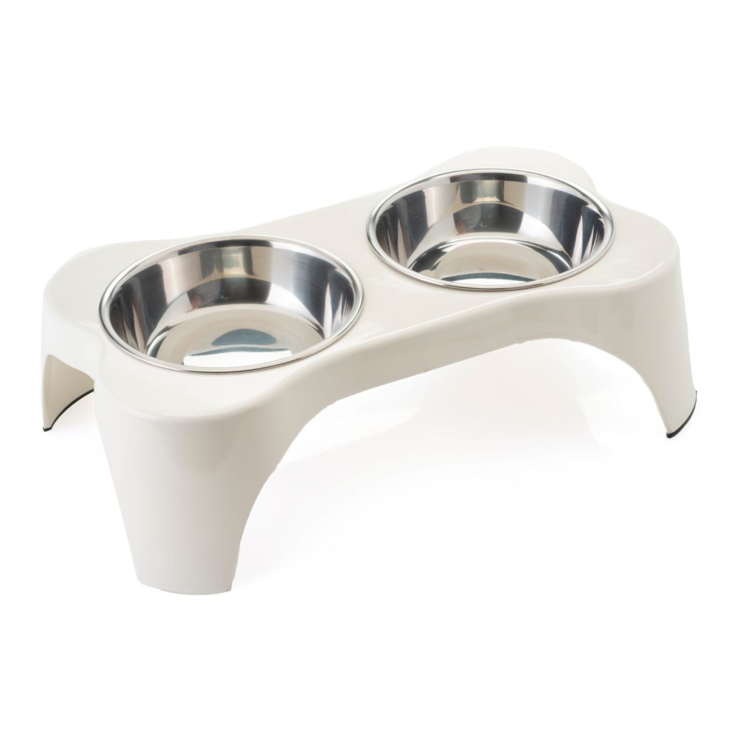 Gibson Home Bow Wow Meow 3-Piece Elevated Pet Bowl Dinner Set, Teal