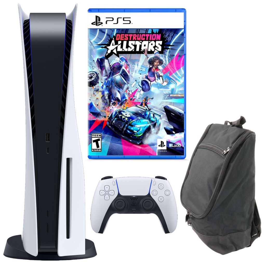 PlayStation 5 Disc Version Console w/ Destruction Allstars Collection Game  & Carry Bag | PS5-Spiele