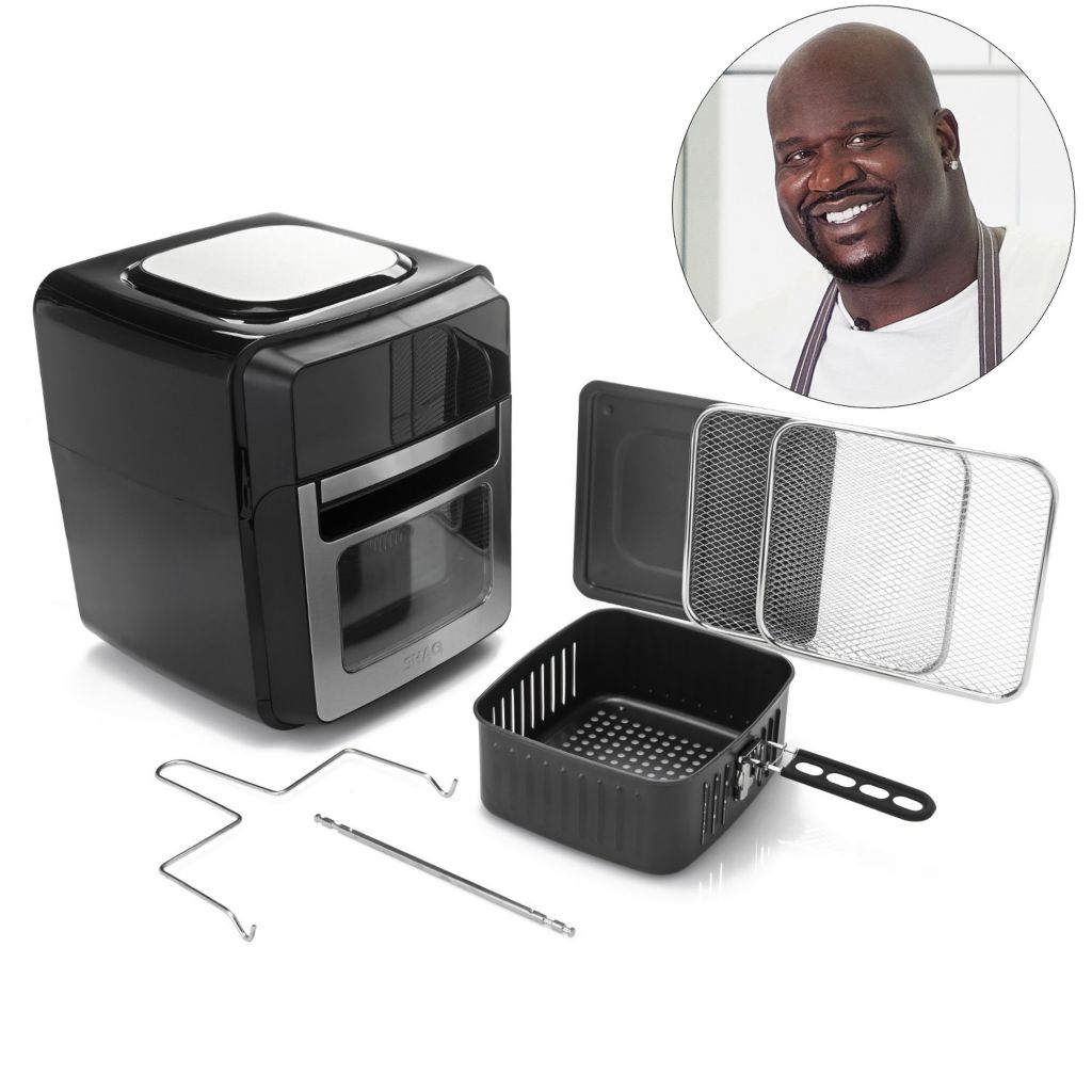 As Is SHAQ 12 qt 1700W 7-in-1 Stainless Steel Digital Air Fryer Oven Pro 
