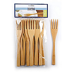 RSVP International 12-Piece Bamboo Fork Set