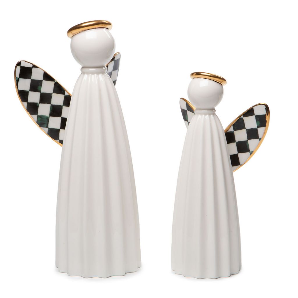 Mackenzie Childs Small And Medium Farmhouse Illuminated Angel Set Shophq Com
