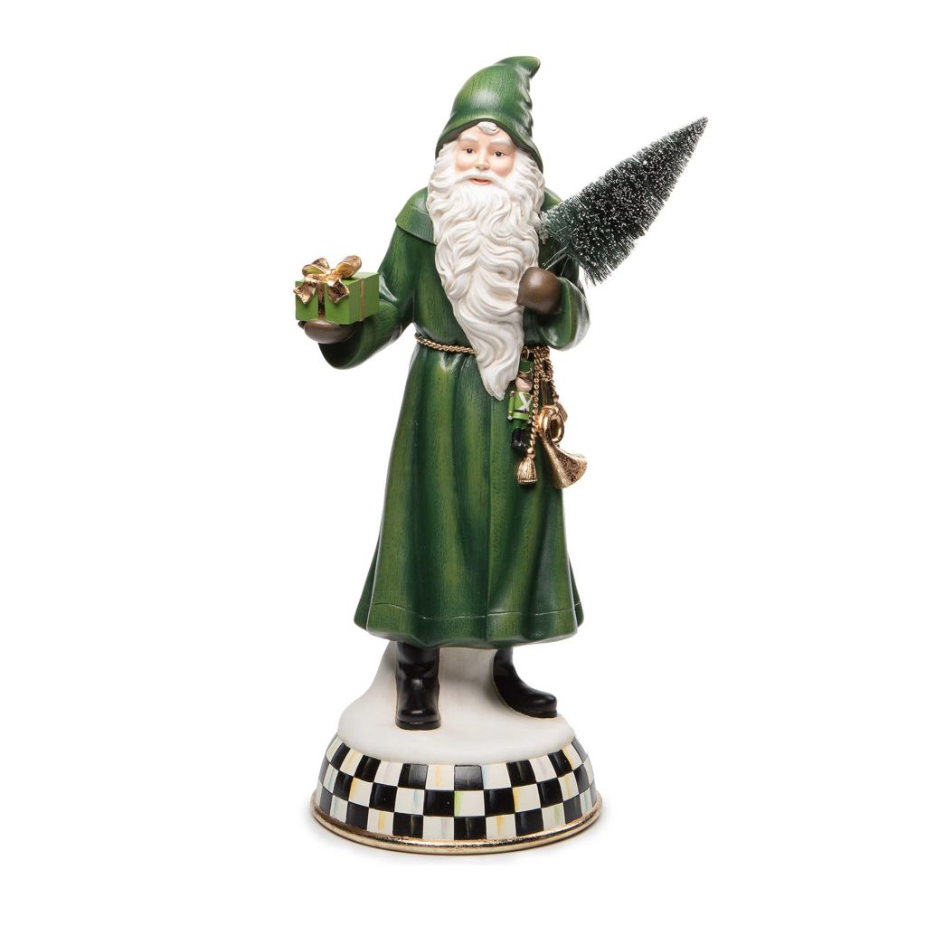 MacKenzie-Childs 18" Hand-Painted Resin Farmhouse Santa Figure - ShopHQ.com