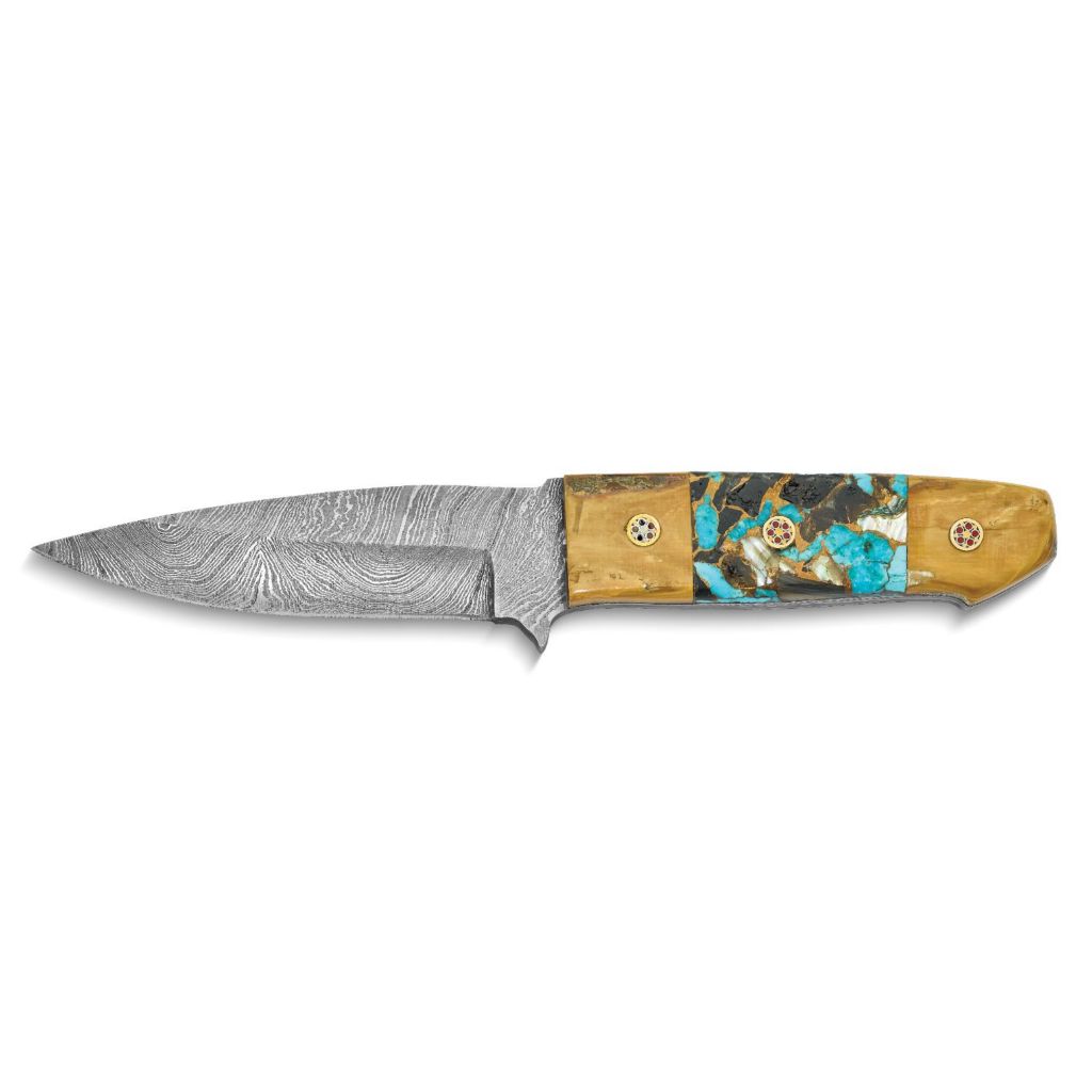 Woolly Mammoth Tusk and Damascus Steel Folding Pocket Knife (VERY COOL!)