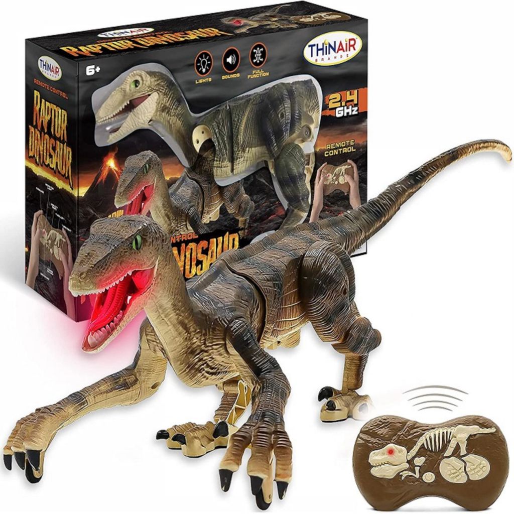 Fun Remote Control Walking Dinosaur with Lights and Sounds