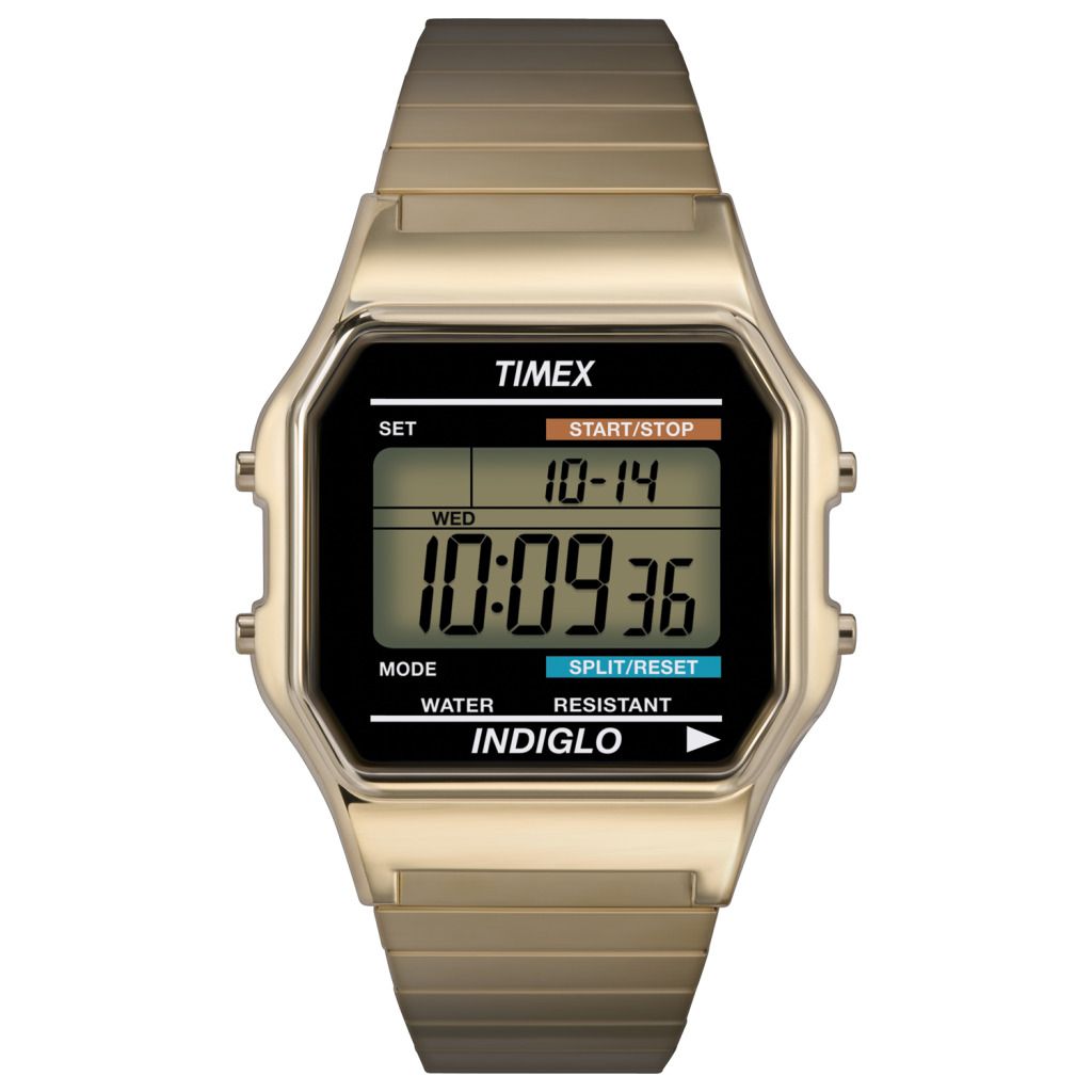 timex gold digital watch