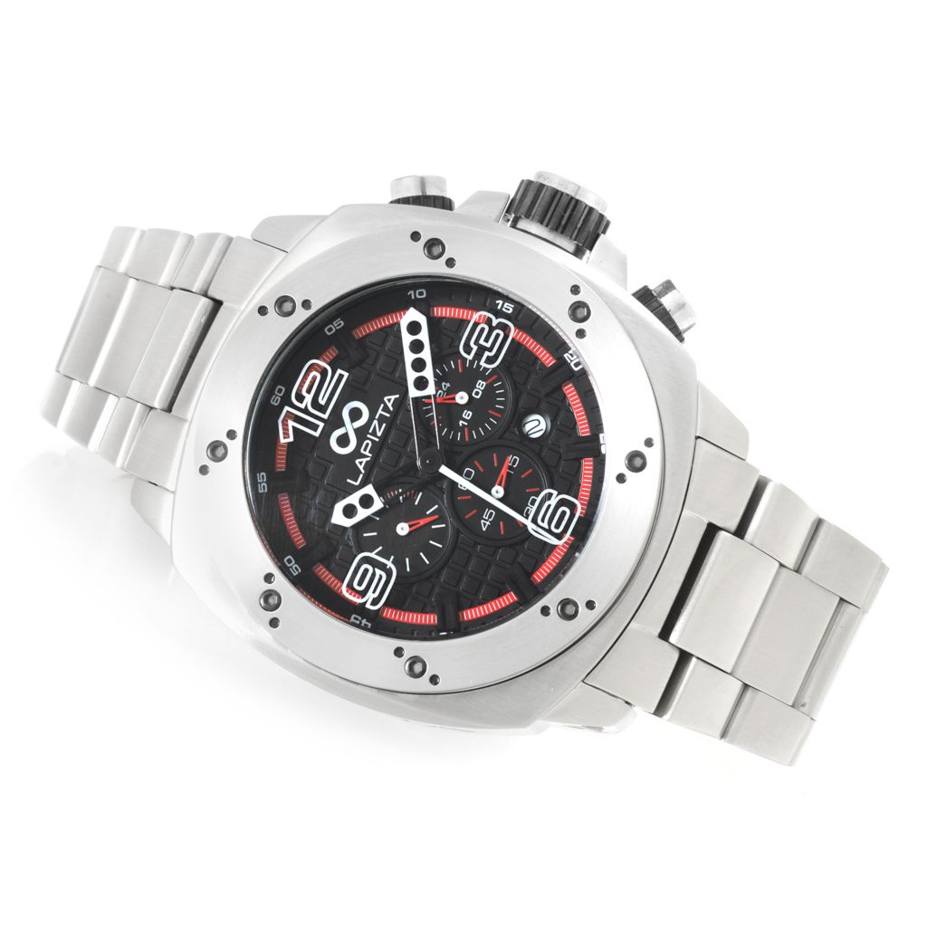 Lapizta 48mm Oryx Quartz Chronograph Stainless Steel Bracelet Watch Shophq