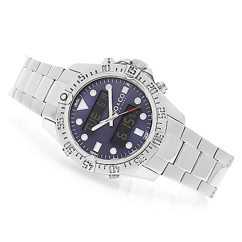 So Co New York Men S 44mm Yacht Club Quartz Digital Multi Function Stainless Steel Bracelet Watch Shophq