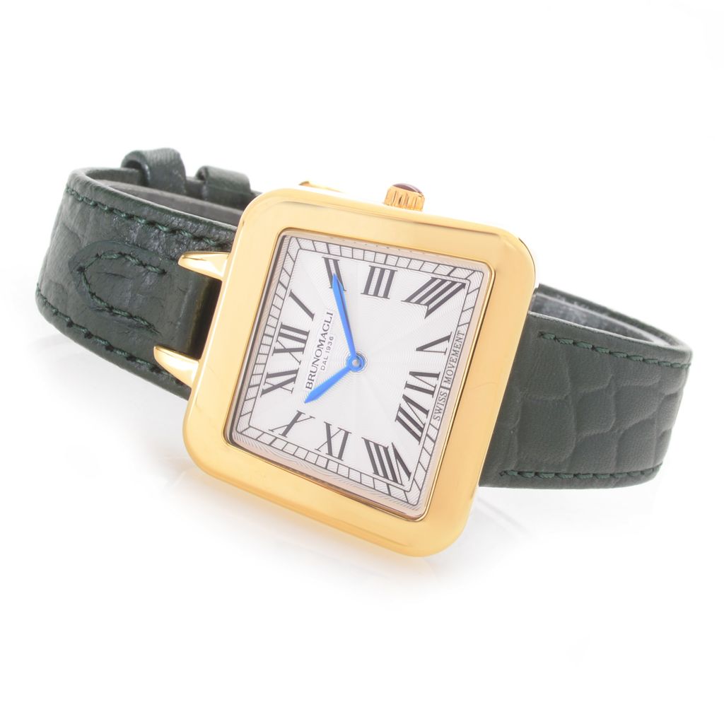 ShopHQ Bruno Magli Women s Emma Papillion Swiss Quartz Leather