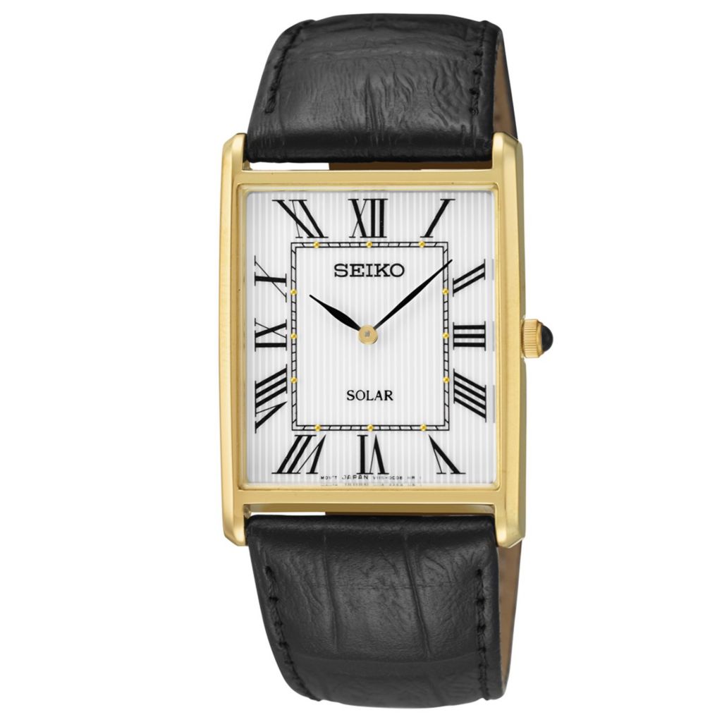 seiko quartz watch leather strap