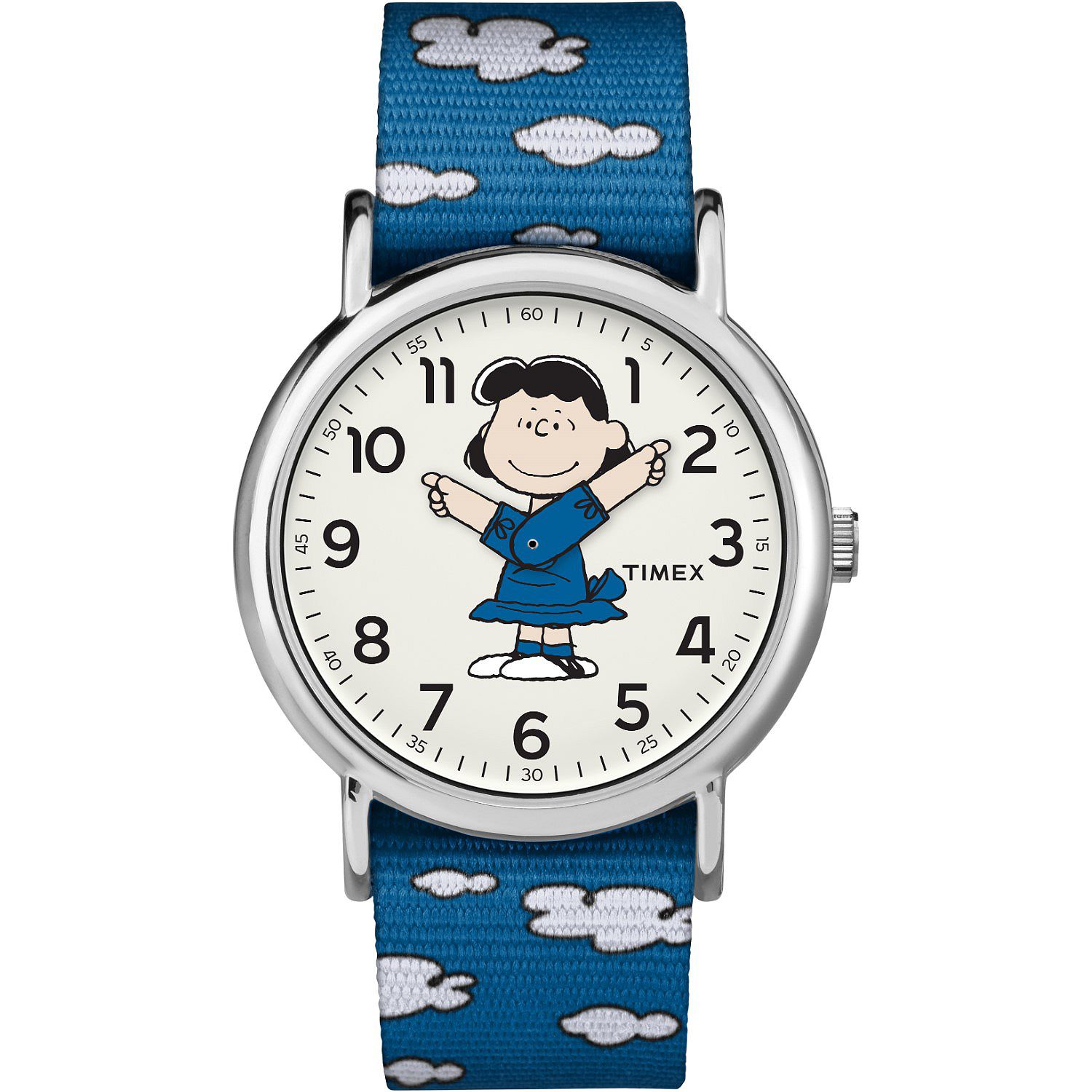 650-595- Timex 38mm Weekender Peanuts Collection Quartz Lucy Nylon Strap Watch