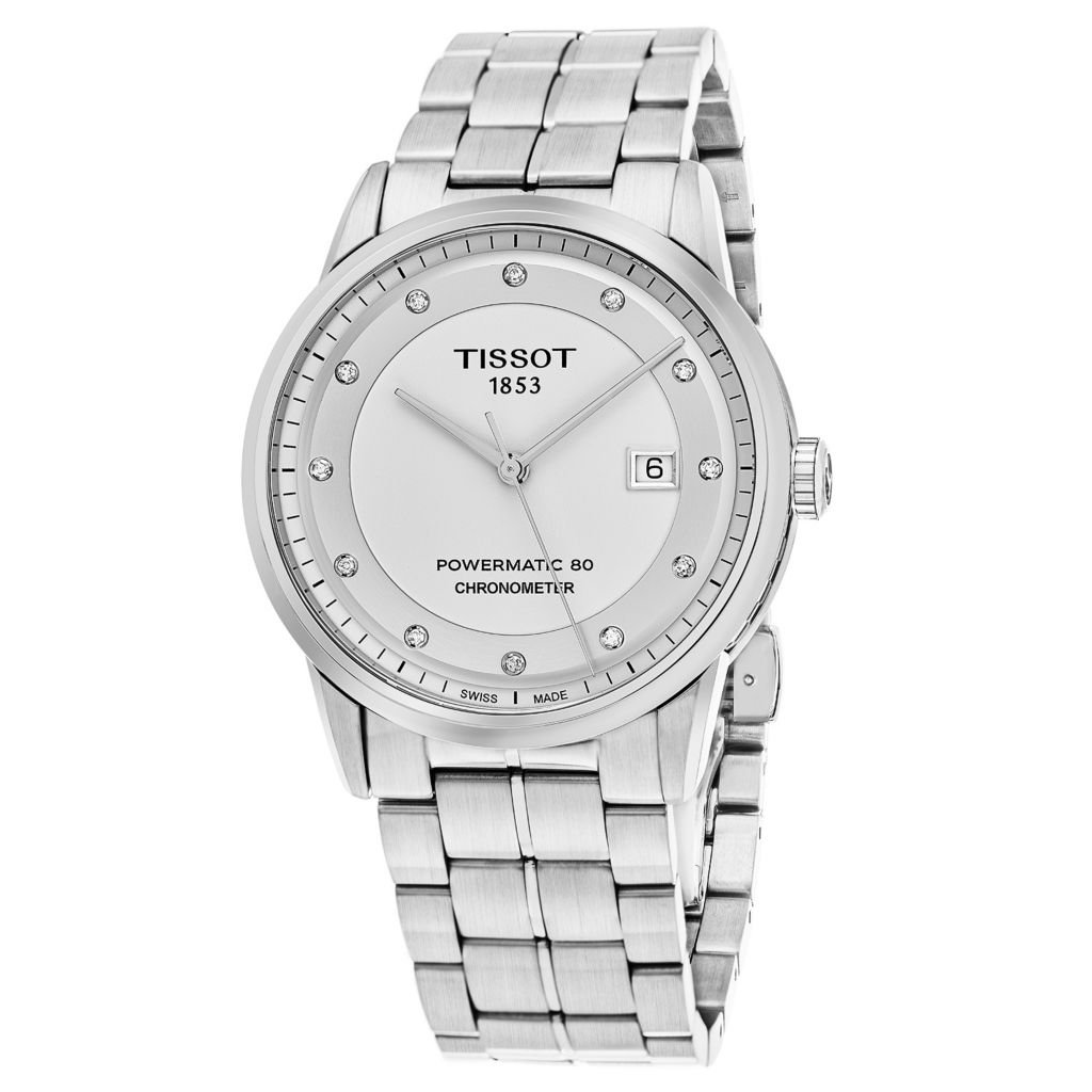 tissot luxury automatic black dial men's watch