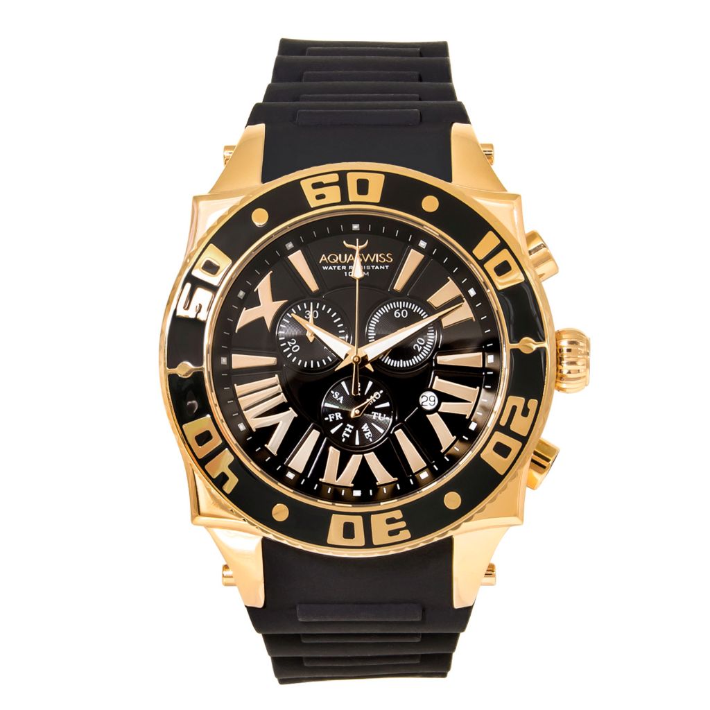 Aquaswiss Men's 50mm Swissport XG Swiss Made Quartz Chronograph Strap Watch