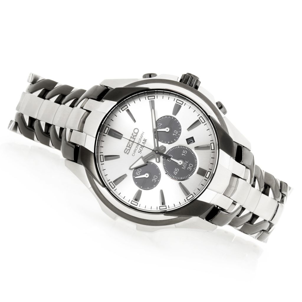 seiko men's stainless steel chronograph watch