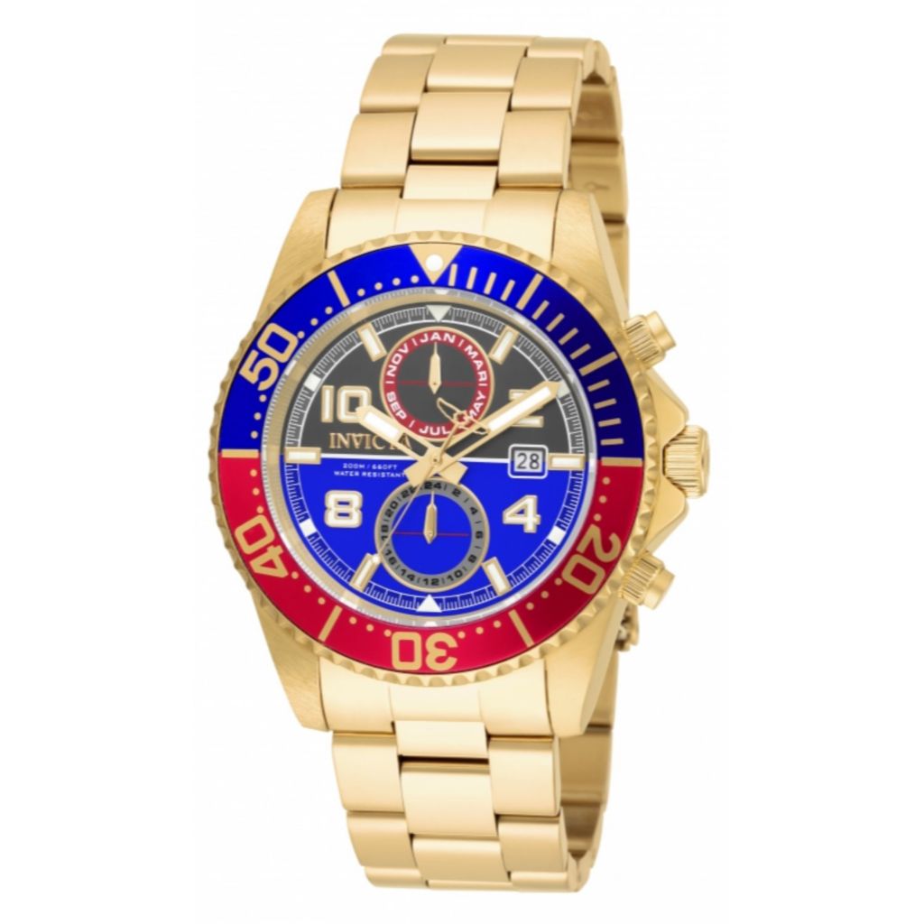 invicta pro diver blue gold