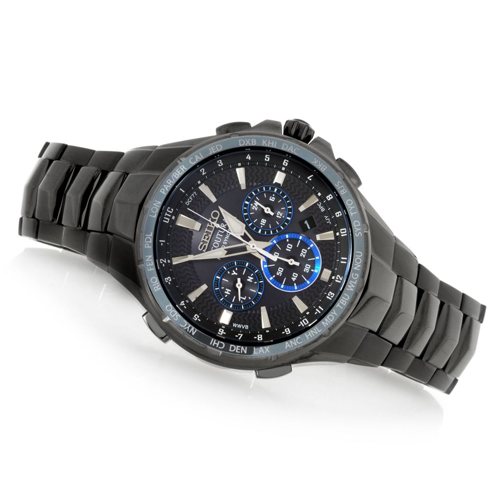 seiko men's coutura stainless steel radio sync solar watch