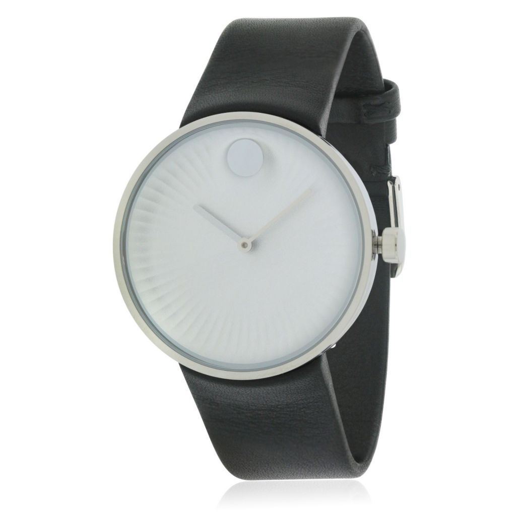 movado black leather