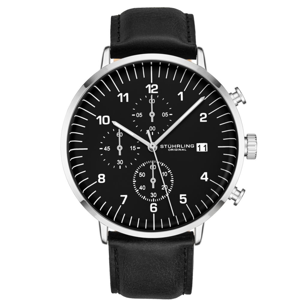 stuhrling original men's stainless steel chronograph watch