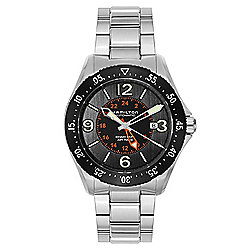 Hamilton Men's 44mm Khaki Aviation Pilot Swiss Made Automatic GMT Bracelet Watch w/ Fabric Strap
