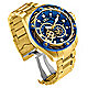 Gold-tone/blue case and bracelet