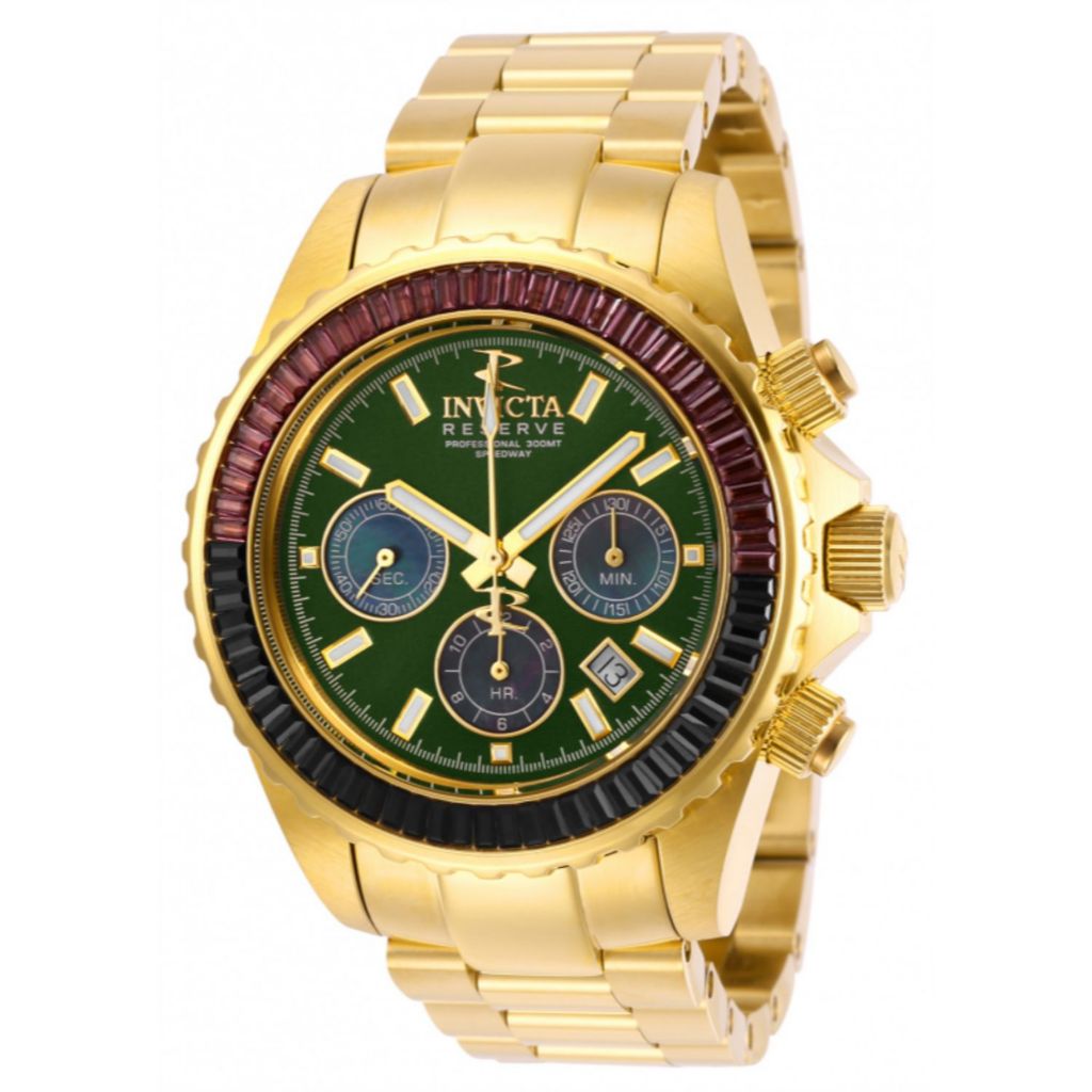 hvor som helst til eksil zoom As Is" Invicta Reserve 45mm Speedway Gemstone Swiss SW510 Automatic  Chronograph Bracelet Watch - ShopHQ.com