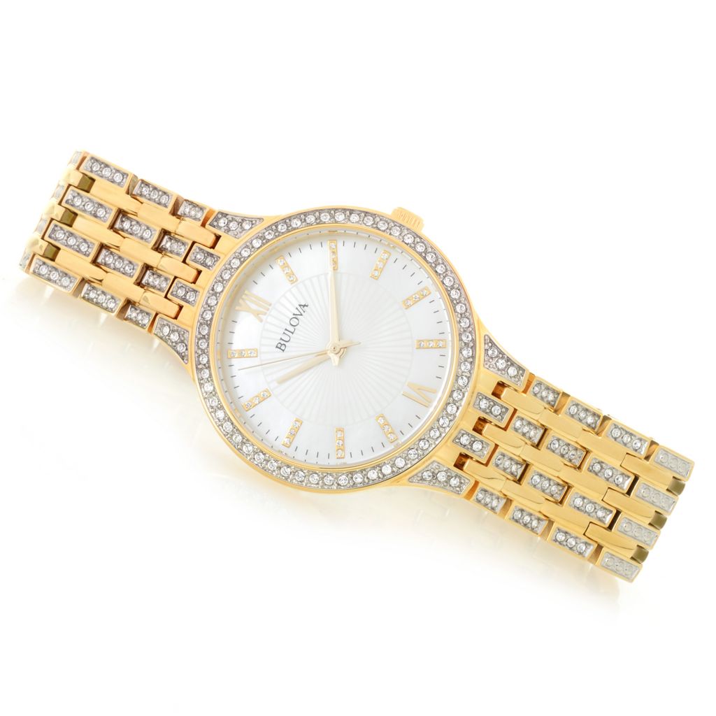 bulova women's mother of pearl watch