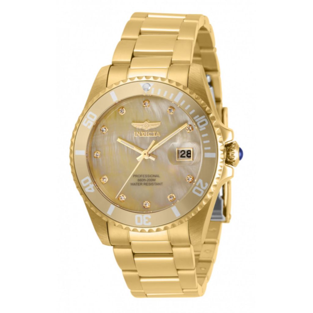 invicta gold watch with diamonds