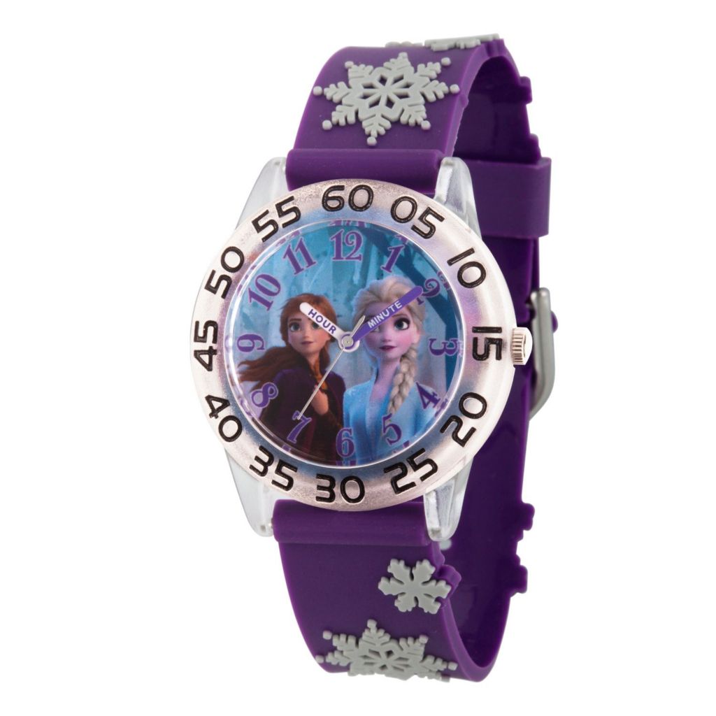 Disney Frozen 2 Elsa And Anna Kids 32mm Quartz Time Teacher Plastic Strap Watch Shophq