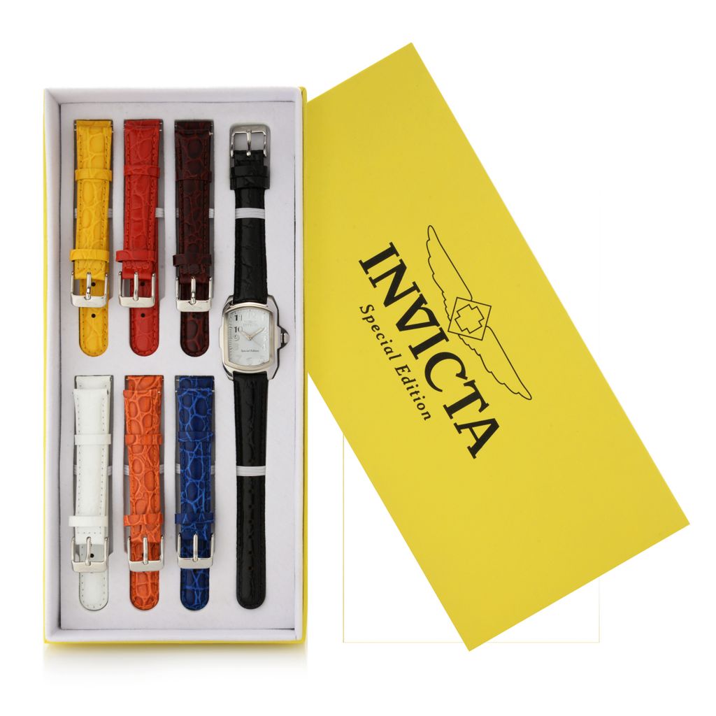 Invicta Women s Special Edition Baby Lupah Quartz Watch w 7 Piece Leather Strap Set ShopHQ