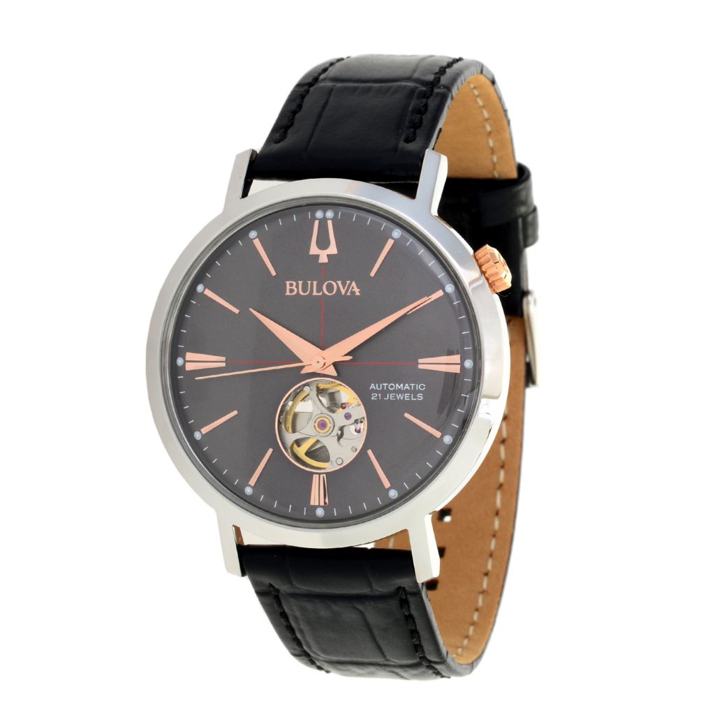 mens leather strap watch