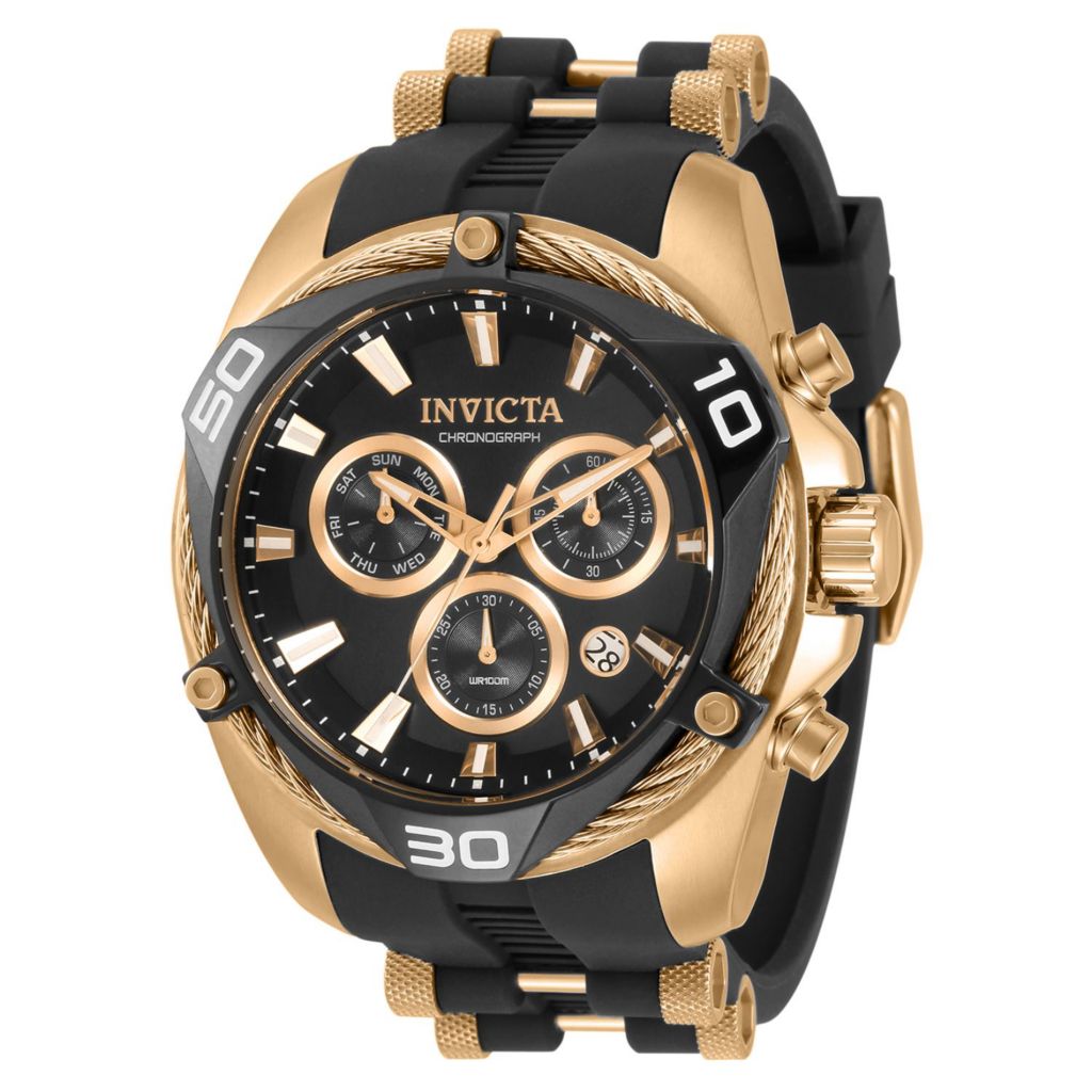 Invicta men's 50mm bolt quartz chronograph silicone strap watch deals