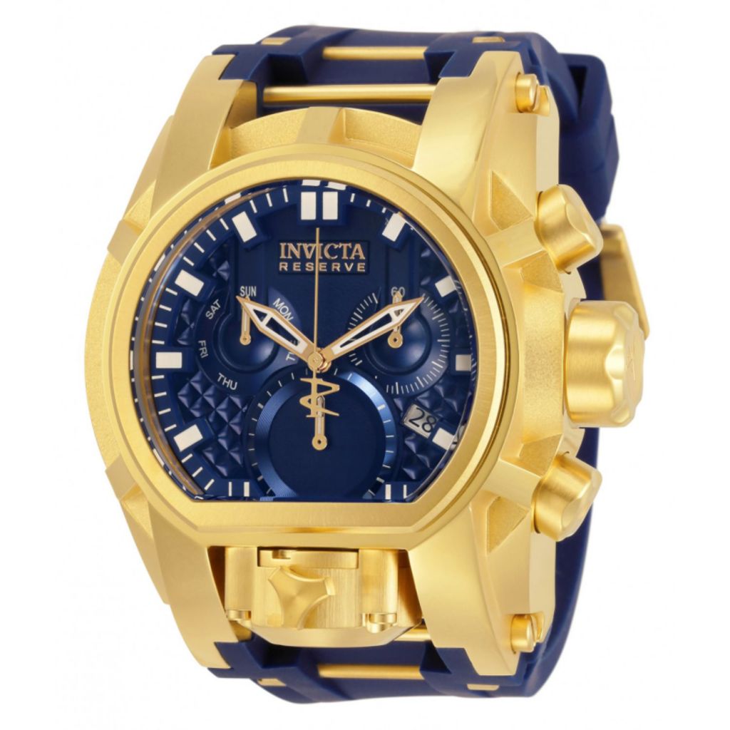 Invicta Reserve Men s 52mm Bolt Zeus Magnum Swiss Quartz Chronograph Strap Watch ShopHQ