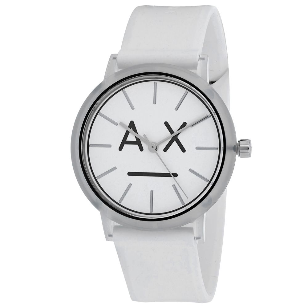 armani exchange white watch