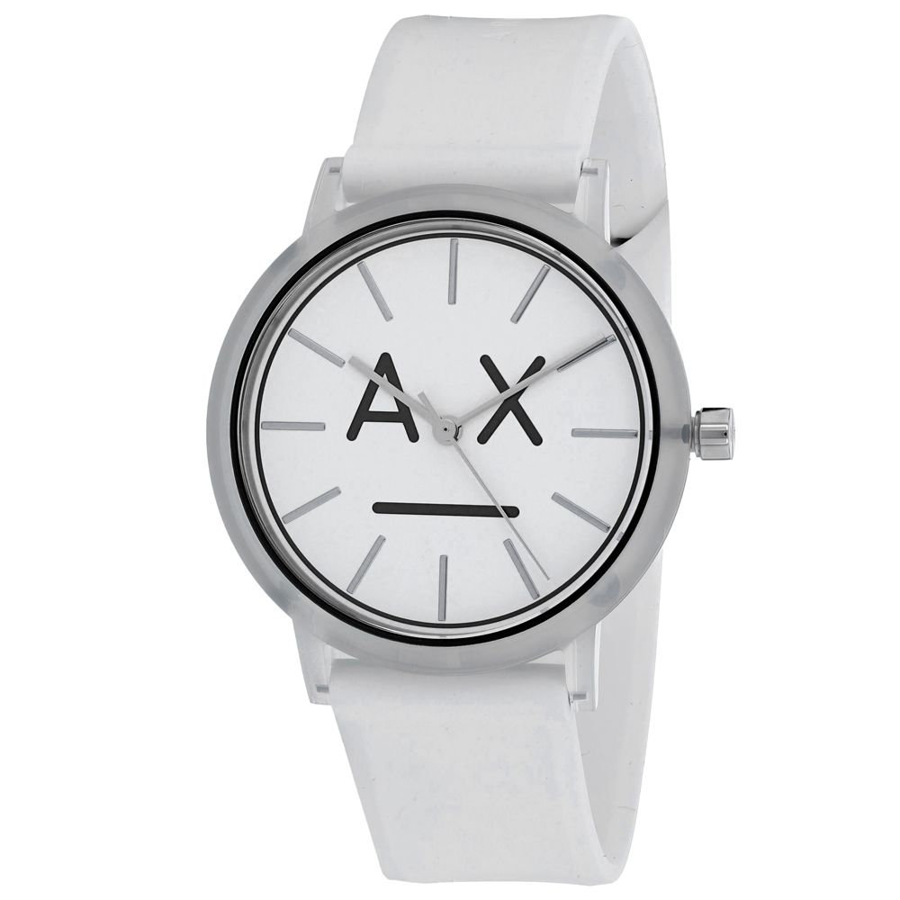 armani exchange rubber strap watch