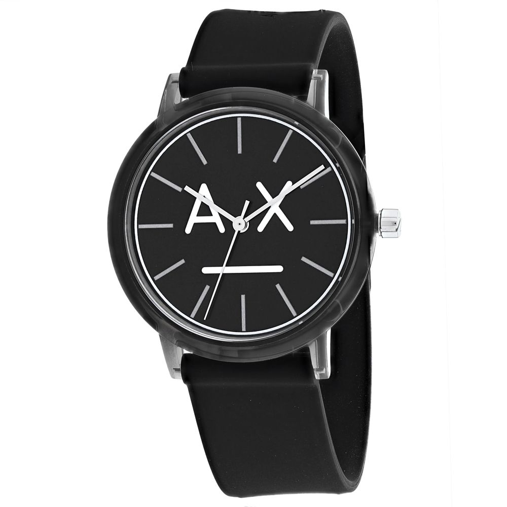 armani exchange rubber strap watch