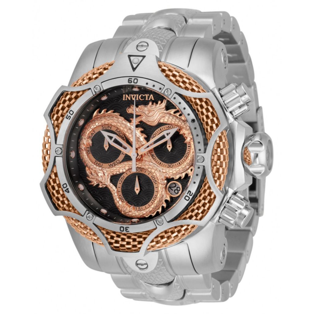 Invicta Men s 52mm Venom Subaqua Dragon Quartz Chronograph Bracelet Watch ShopHQ