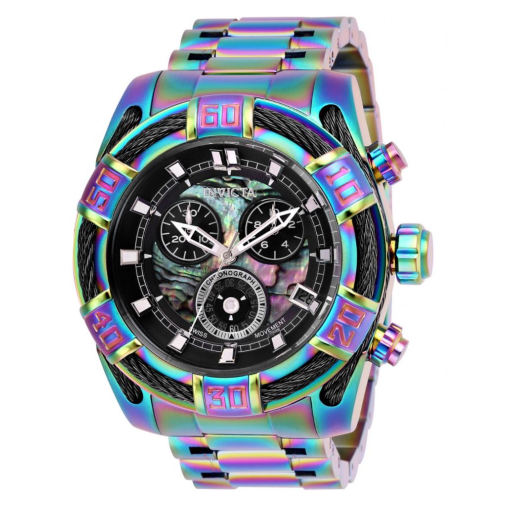 Invicta Men's 52mm, Bolt Swiss, Quartz Chronograph, Iridescent, Bracelet Watch Invicta Men's 52mm, Bolt Swiss, Quartz Chronograph, Iridescent, Bracelet Watch