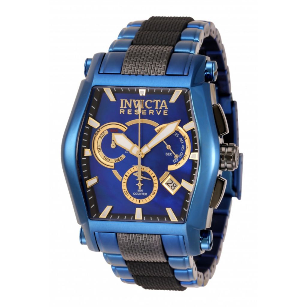 Invicta Reserve 46mm Vortiz Blue Label Limited Edition Swiss Quartz Bracelet Watch w Extra Strap ShopHQ