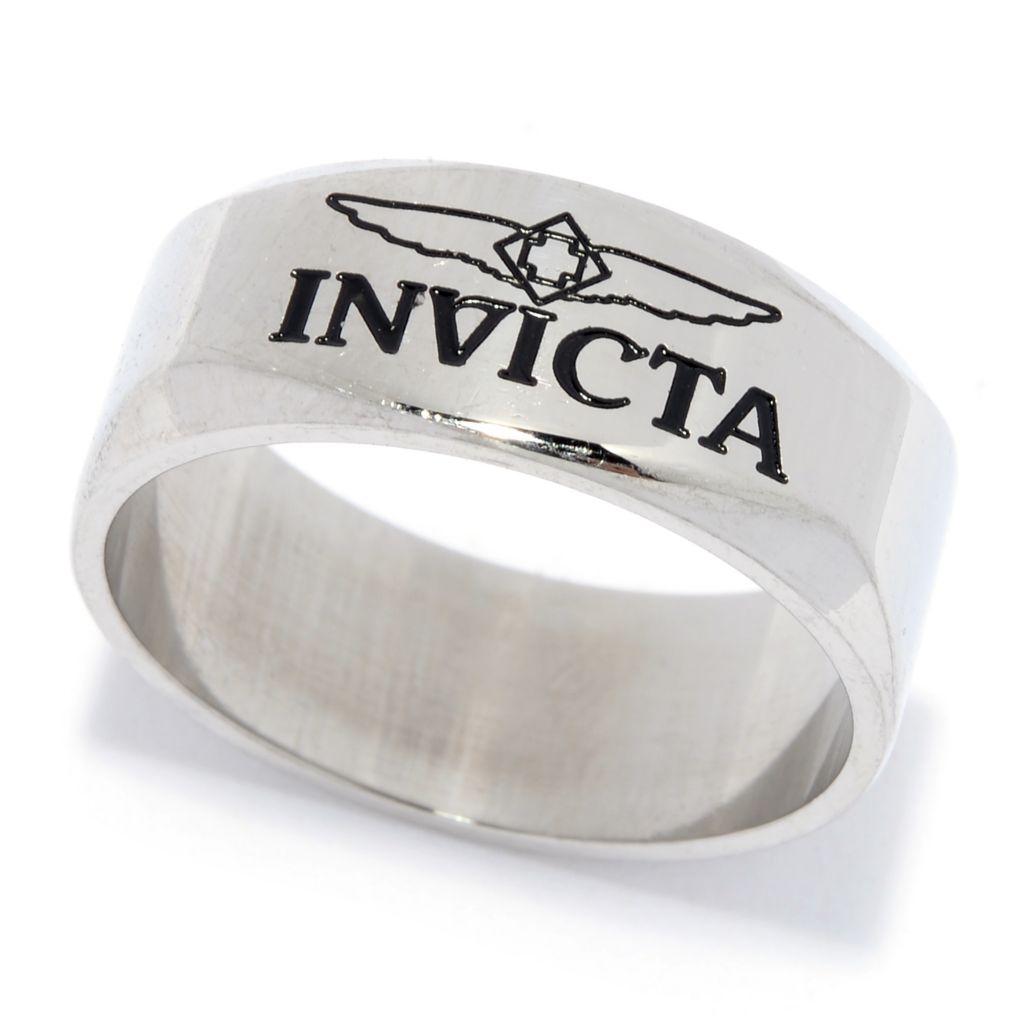 Invicta Jewelry Men s Stainless Steel Choice of Color Engraved Ring ShopHQ