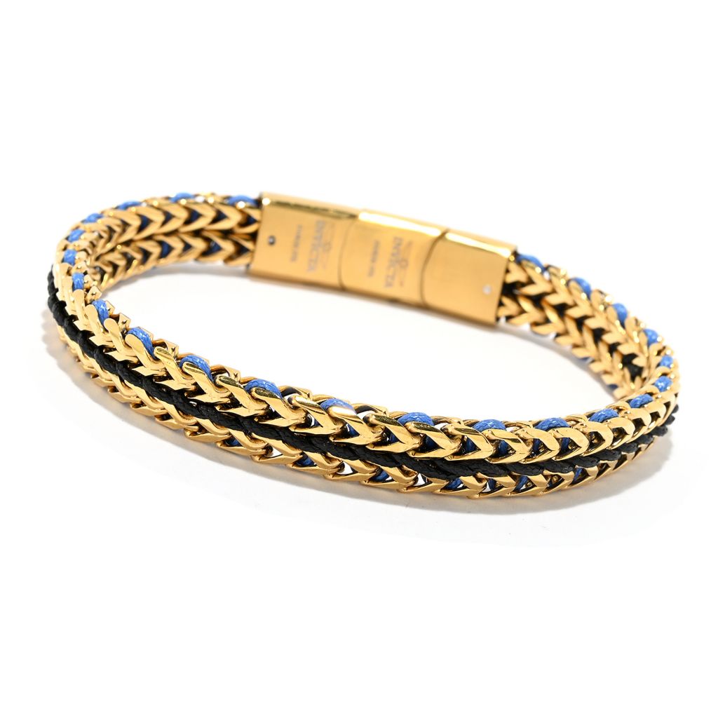 Men's Gold Tone Stainless Steel Franco Chain Bracelet